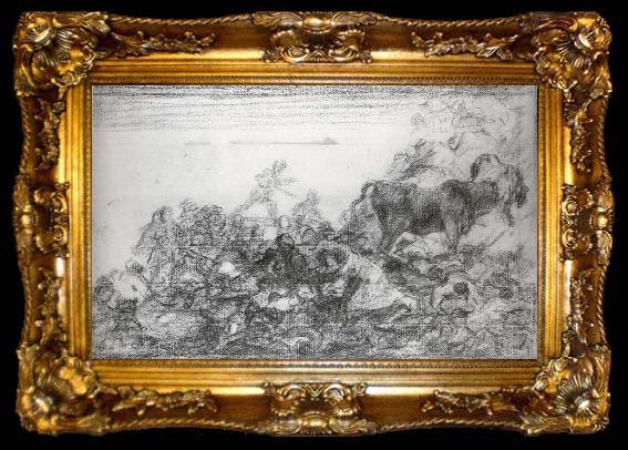 framed  Francisco Goya Preparatory drawing for plate, ta009-2